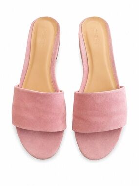 Dusty Pink Suede Slide Mules